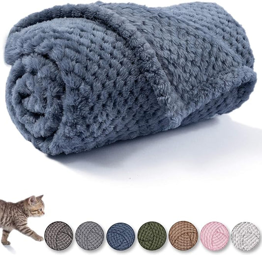 Dog Blanket or Cat Blanket or Pet Blanket (L/40" x 48", Blue)