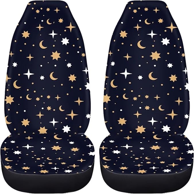 UNICEU Moon Star 2pc Front Seat Covers Stretchy