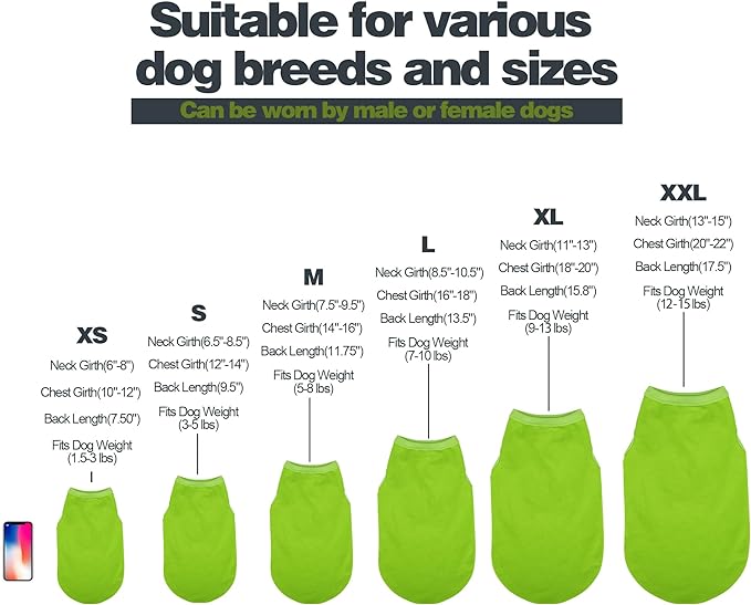 Paiaite Revamp Your Pooch's Closet: 3 Pieces Plain Sleeveless Cotton Dog Shirts