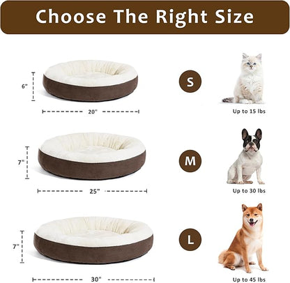 Love's cabin Round Donut Cat and Dog Cushion Bed 30in Pet