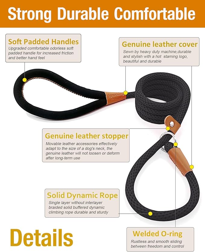 lynxking Dog Leash Slip Lead Snap Hook Rope