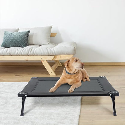 Pozico Foldable Dog Bed Cooling Raised Dog Bed with Metal Frame