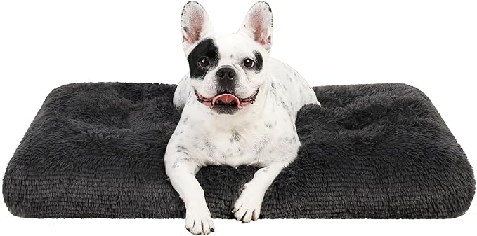 KSIIA Dog Crate Bed Washable Dog Beds for Small Dogs Deluxe Plush Fluffy Comfy Thick Kennel Pad Anti-Slip & Anti-Scratch Pet Sleeping Mat 23 x 18 Inch,