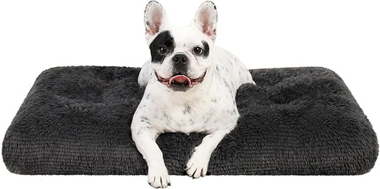 KSIIA Dog Crate Bed Washable Dog Beds for Small Dogs Deluxe Plush Fluffy Comfy Thick Kennel Pad Anti-Slip & Anti-Scratch Pet Sleeping Mat 23 x 18 Inch,