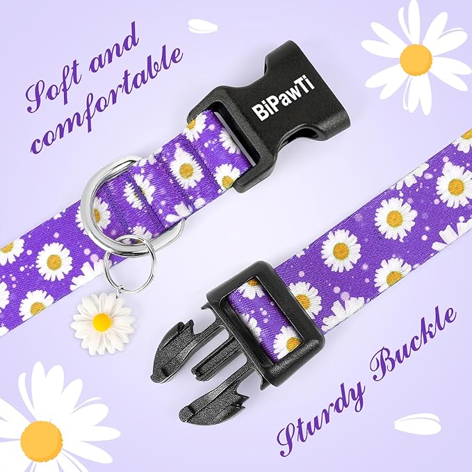 BiPawTi Floral Dog Collars for Large Dog
