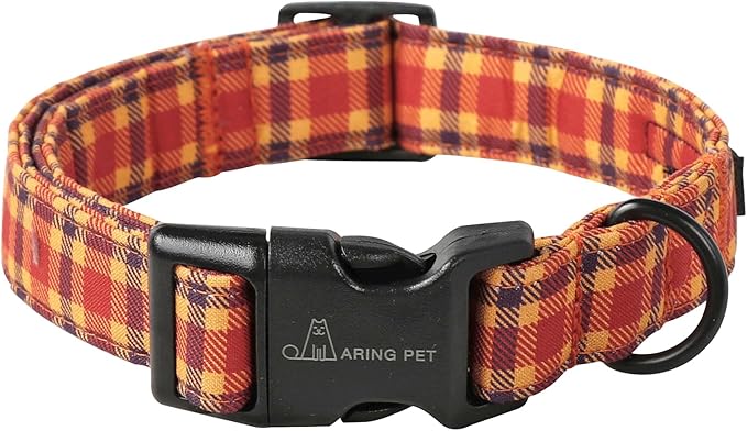 ARING PET Fall Dog Collar-Cotton Halloween Plaid Dog Collar
