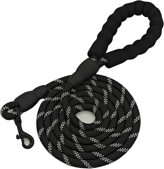 Rope Dog Leash with Comfortable Hand Grip 6.5 FT