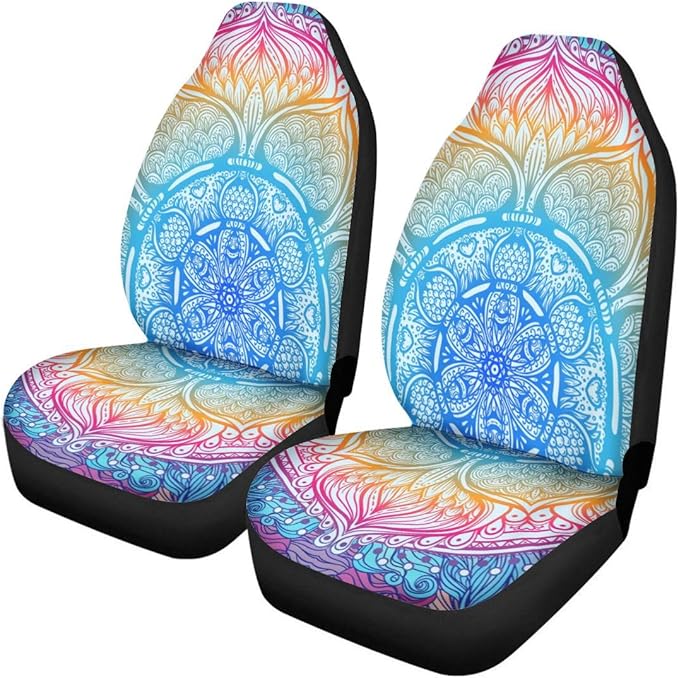 CLOHOMIN Mandala Indian Flower Car Seat Covers for Women Men
