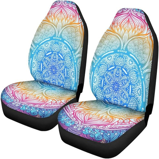 CLOHOMIN Mandala Indian Flower Car Seat Covers for Women Men