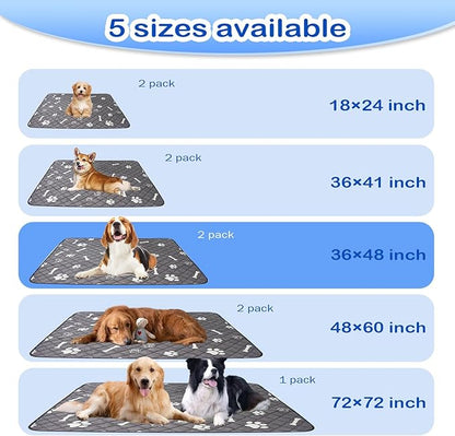 Washable Reusable Training Pads 36"x48" for 2 Pack