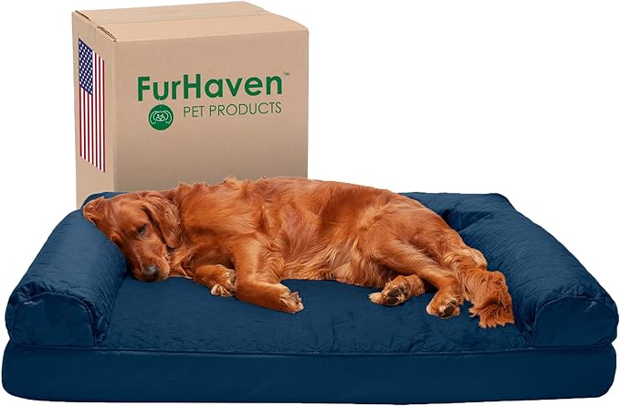 Furhaven Orthopedic Dog Bed for Large Dogs w/ Removable Bolsters & Washable Cover 95 lbs