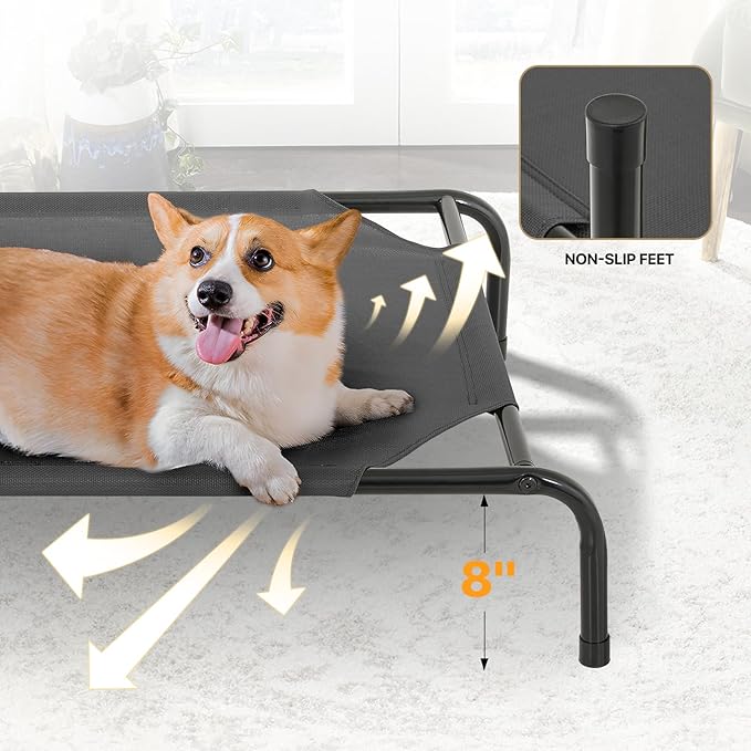 MoNiBloom Elevated Dog Bed Cooling Raised Ped Bed Portable Dog Cot for Camping or Beach 42 Inches