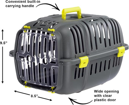 Ferplast Jet Pet Carrier: Value Dog Carrier Suitable for Toy Dog Breeds & Small Cats, Assembled Dimensions are 18.51L x 12.6W x 11.42H inches, Green