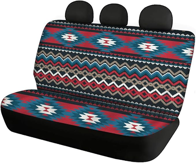CLOHOMIN Southwest Native Indian American Aztec Print Rear Bench Car Seat Cover for Wome Men