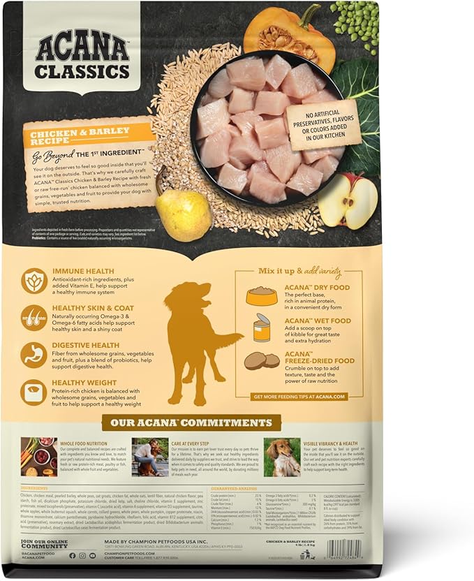 ACANA™ Classics Dry Dog Food Chicken & Barley Recipe Dry Dog Food, 4lb