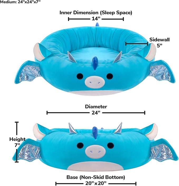 Squishmallows Original 24-Inch Tatiana The Dragon Pet Bed