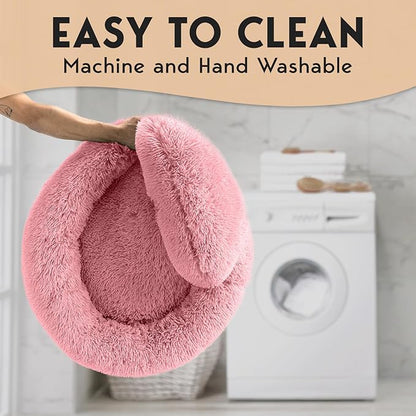 PetJett Calming Dog Bed for Medium Dogs 30'' Donut 45 lbs,