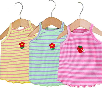 Cute Summer Dog T Shirt Striped Pet T-Shirts