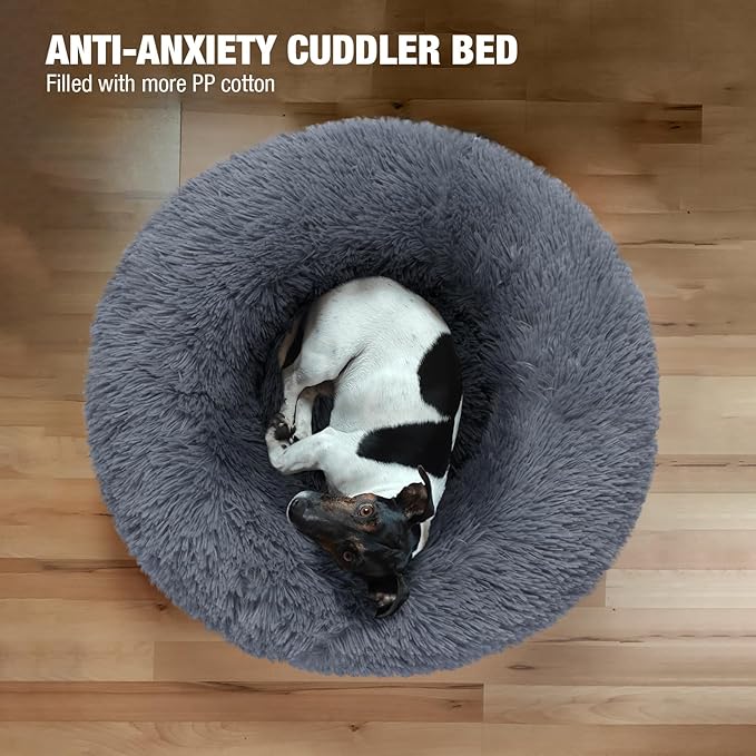 Veehoo Calming Cat Bed for Small Cats 20", Dark