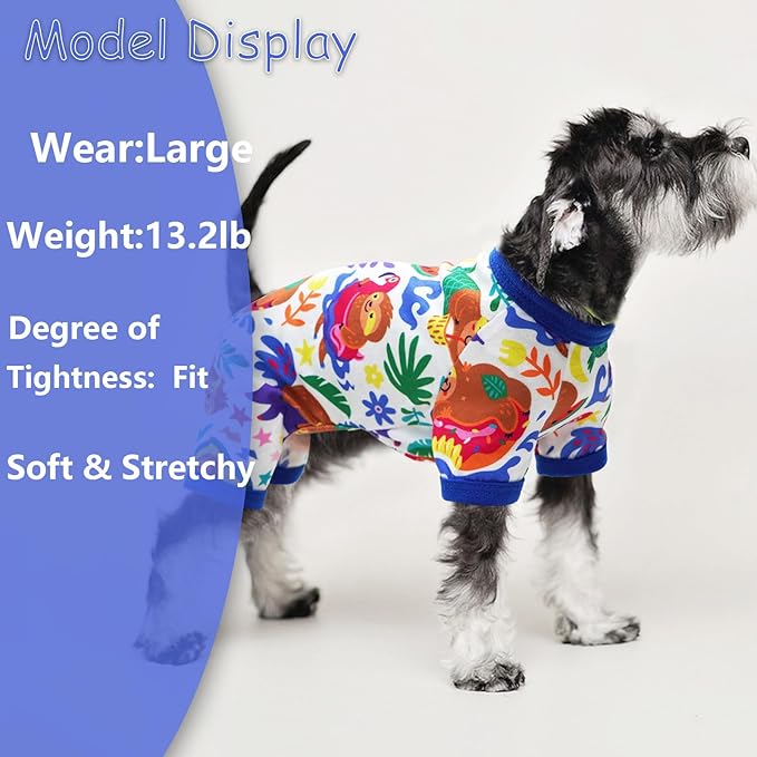 Puppy Clothes Dog Pajamas Small Sized Dog Spring Summer Dog Clothes for Small Medium Dogs Girl Boy Cute Soft Puppy Pjs Clothes Doggie Onesies (Small)