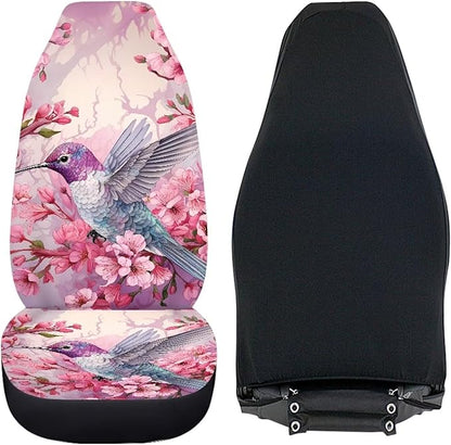 Hummingbird Cherry Blossom Car Seat Covers Full Set of 2