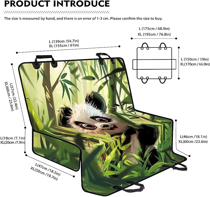 AFPANQZ Panda Back Seat Cover Protector Waterproof Scratchproof