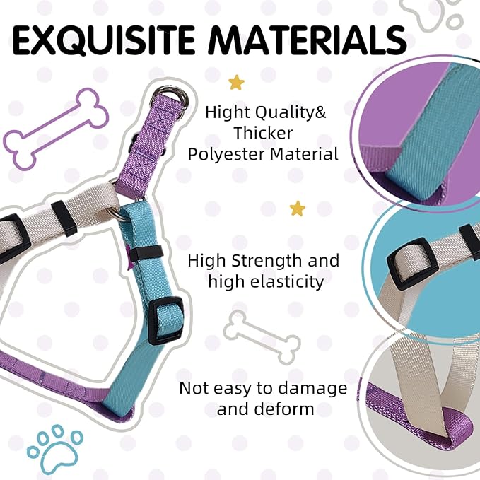 Small Dog Harness 4/5"W x 16" - 20"