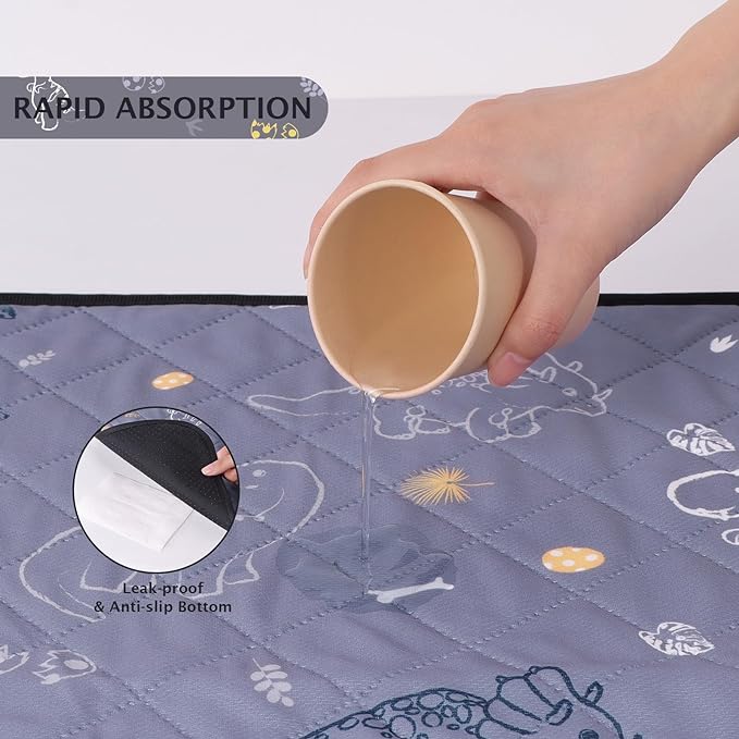 IEUUMLER Washable Pee Pads for Dogs 2 Pack EU007 (Gray 34"X36"-2pcs)