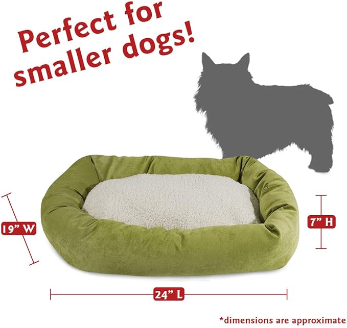 24 inch Apple Villa Collection Sherpa Bagel Dog Bed