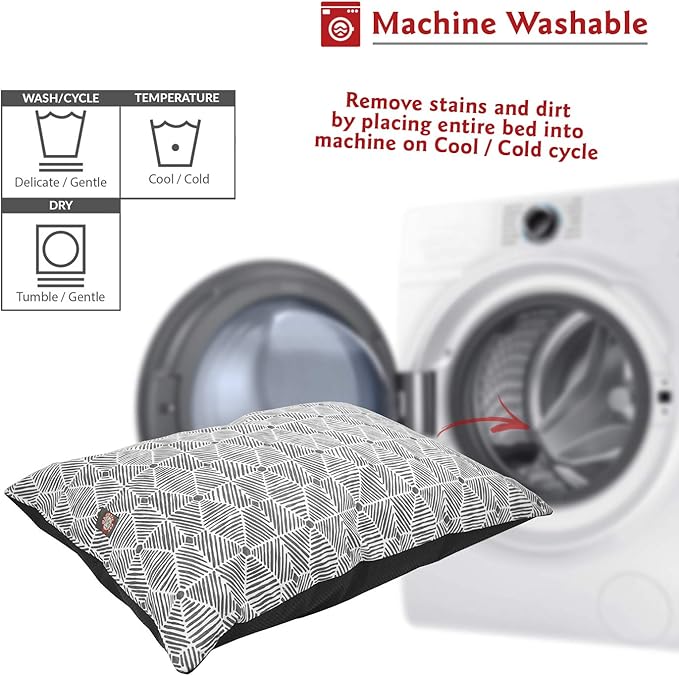 Majestic Pet Rectangle Large Dog Bed Washable – Non Slip Comfy Pet Bed – Dog Crate Bed Super Value Pillow Dog Bed – Dog Kennel Bed for Sleeping 46 x 35 Inch