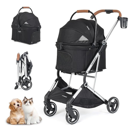 T3 Pro Pet Stroller 3 in 1 Dog Cat Stroller for Small Medium Dogs Cats