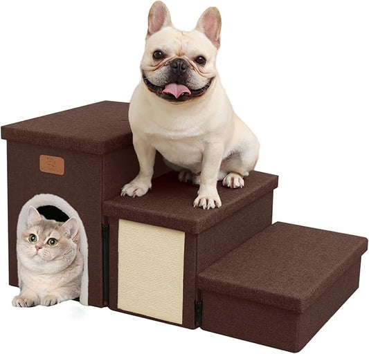 downluxe Dog Stairs for Small Dogs (3-Step Pet