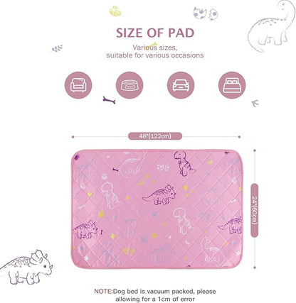 IEUUMLER Washable Pee Pads for Dogs 2 Pack EU007 (Pink 24"X48"-2pcs)