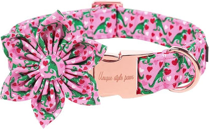 Unique style paws Dog Collar with Flower Tie