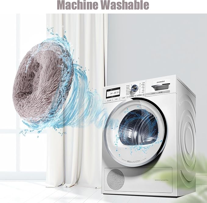 Aurako Cat Bed Dog Bed Round Cushion Pet 23" Taupe