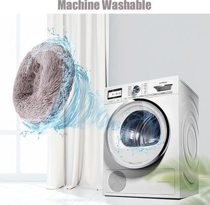 Aurako Cat Bed Dog Bed Round Cushion Pet 23" Taupe