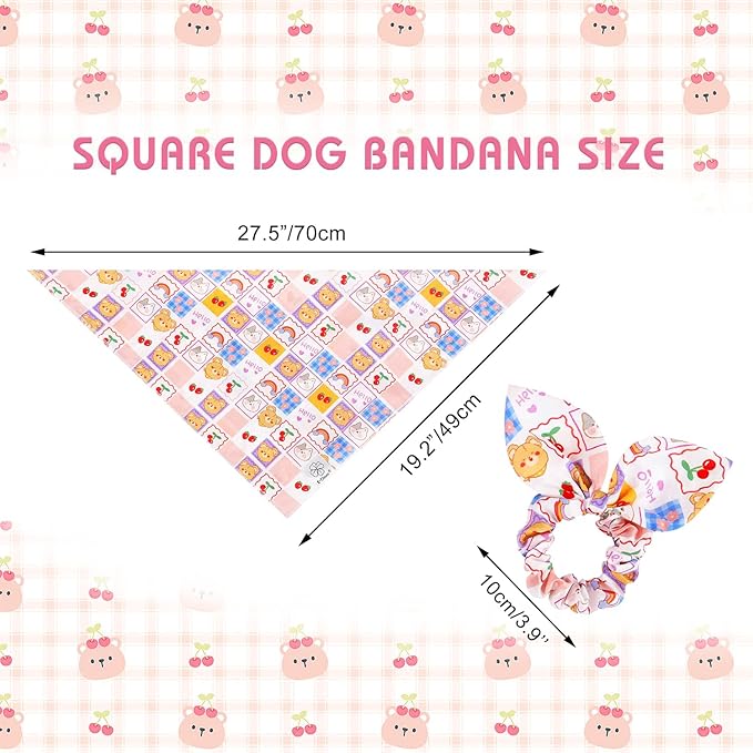 E-Clover Dog Bandanas & Matching Scrunchie-Cute Dog Bandana