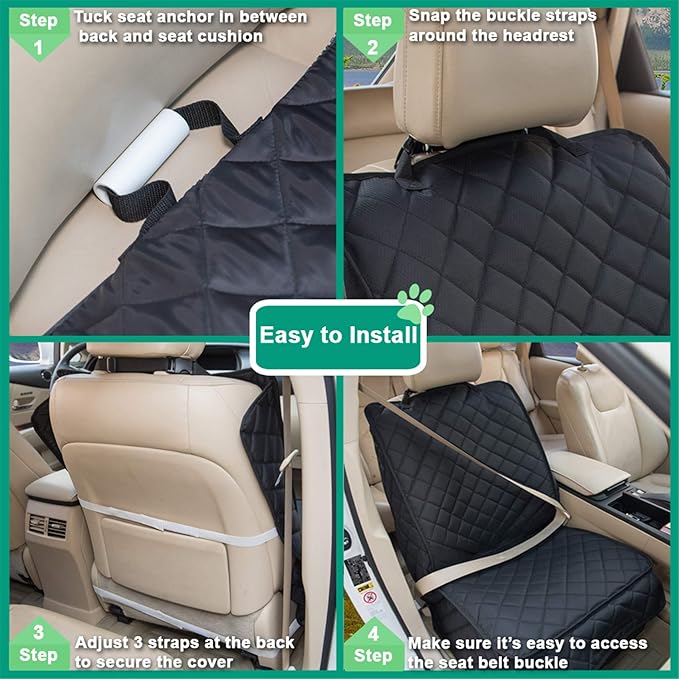 Waterproof Front Seat Cover Dog Car Seat Covers Nonslip and Full Protection with Side Flaps Fits Most Cars