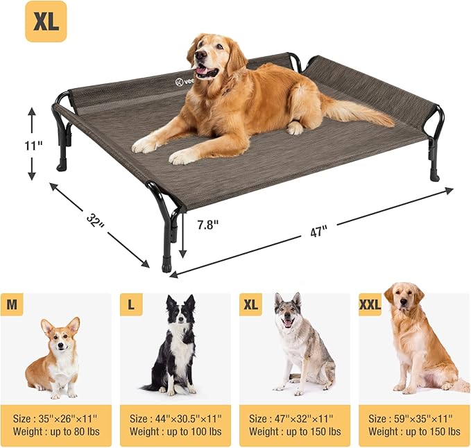 Veehoo Cooling Raised Dog Bed