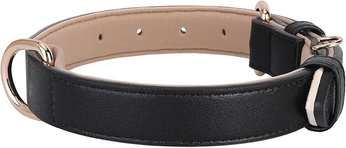 WHIPPY Soft Padded Leather Dog Collar for Small Medium Large Dogs Heavy Duty Dog Collar with Adjustable Rust-Proof Metal Hardware