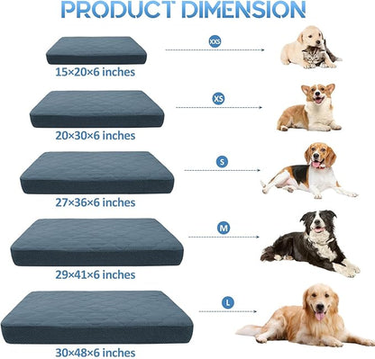 CHHKON Dog Bed Covers Replacement Washable Waterproof Pet Puppy Bed Cover for Dog(Blue,36x27x6 inch)