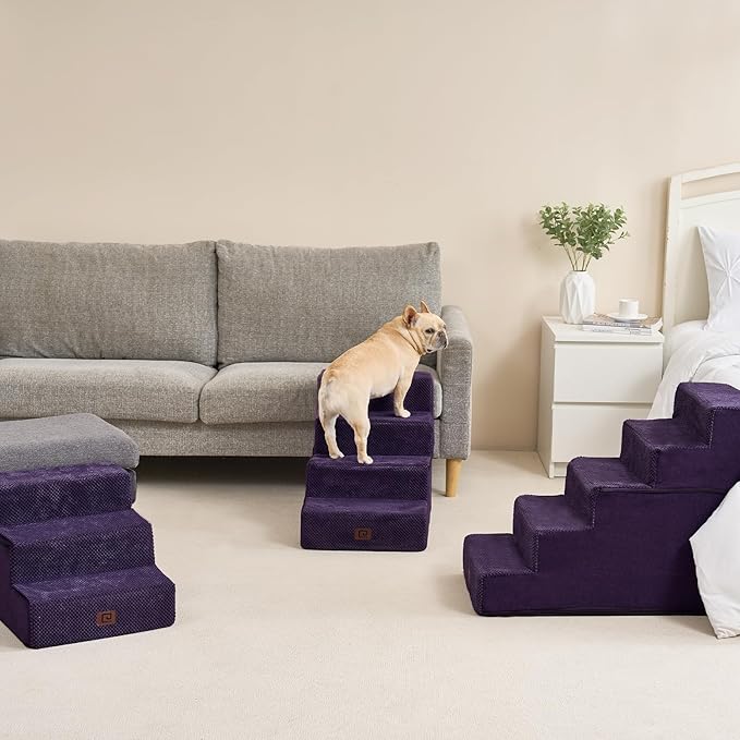EHEYCIGA Dog Stairs for High Bed 22.5”H 5-Step Dog