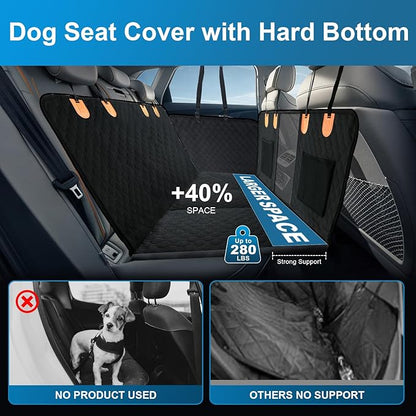 Dog Car Seat Cover for Back Seat with Hard Bottom