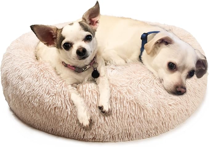 Small Dog Bed Calming Dogs Bed for Small Medium Large Dogs Anti-Anxiety Puppy Bed Machine Washable Warming Cozy Soft Pet Round Bed Fits up to 10-100 lbs (Medium (Pack of 1)