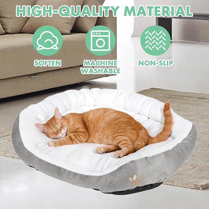 ShellKingdom Medium Dog Bed 35lbs, 23.62 19.68INCH (Grey)