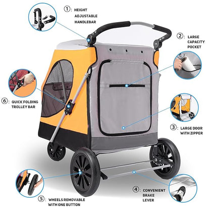 Dog Stroller for Large Dogs 3 Wheel 100 LBS