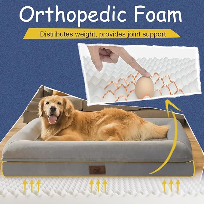 Orthopedic Washable Large Dog Bed: XXLarge Dog Bed Bolster Waterproof