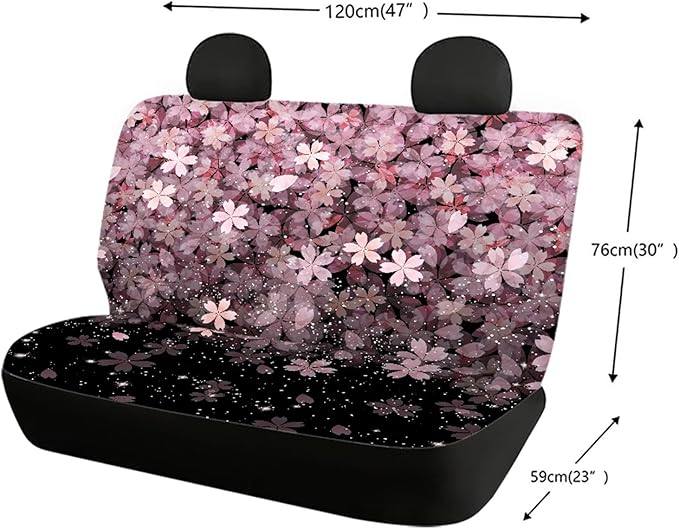 CLOHOMIN Car Seat Cover for Dogs Pets Pink Cherry Blossoms Flower Print Bench Seats Protector Non Slip Auto Trunks