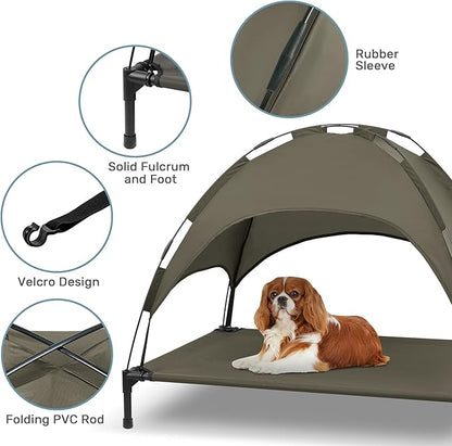 Heeyoo Elevated Dog Bed with Canopy