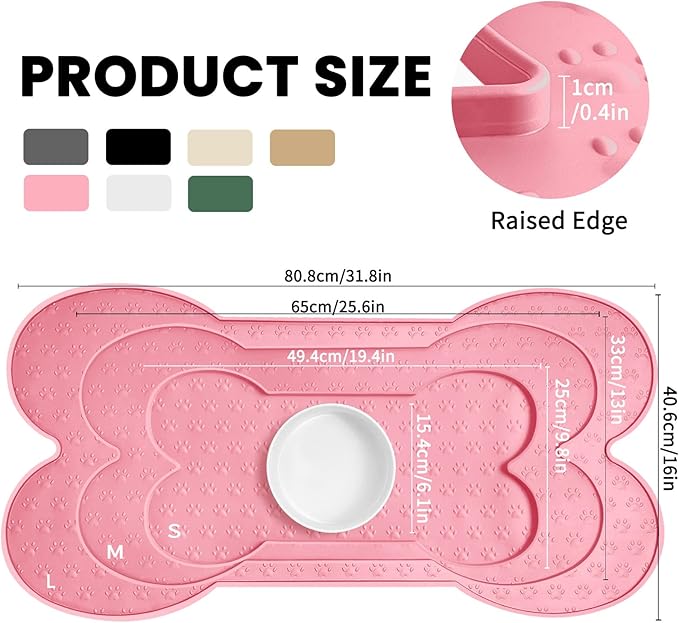 Dog Food Mat Anti-Slip Silicone Dog Bowl Mat